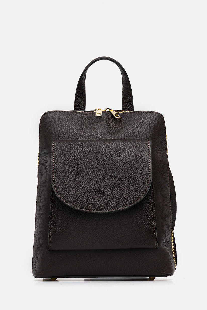 Answear.LAB ghiozdan de piele culoarea maro, mic, neted