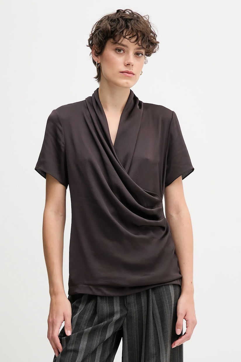 Joseph Ribkoff bluză culoarea maro, uni, 253237F25