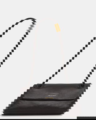 Trussardi poșetă de piele culoarea negru, Z610E005987N