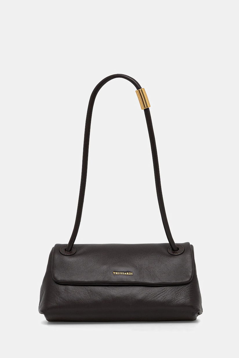 Trussardi poșetă de piele culoarea negru, Z610E005987N