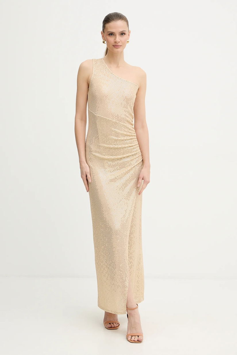 Morgan rochie RSHOK culoarea auriu, maxi, evazați, RSHOK