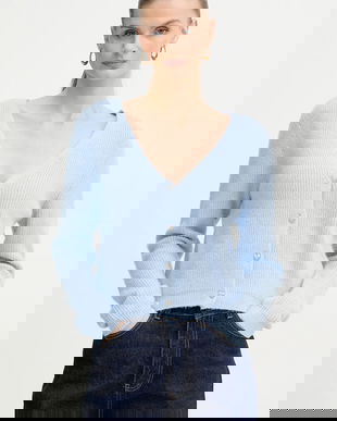 Morgan cardigan din amestec de lână MIMO culoarea bej, MIMO