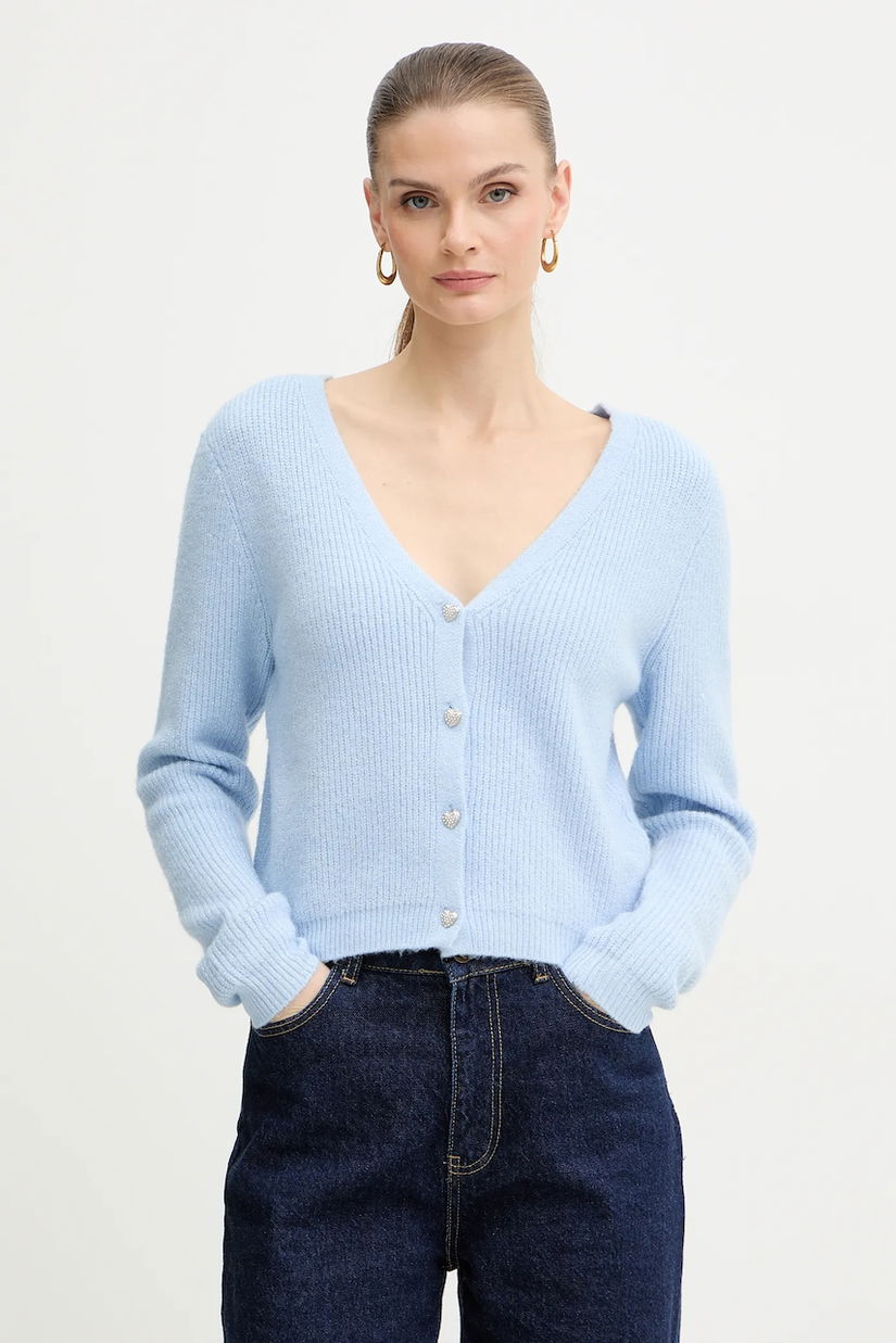 Morgan cardigan din amestec de lână MIMO culoarea bej, MIMO