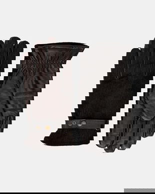 Barbour mănuși de piele culoarea maro, MGL0137