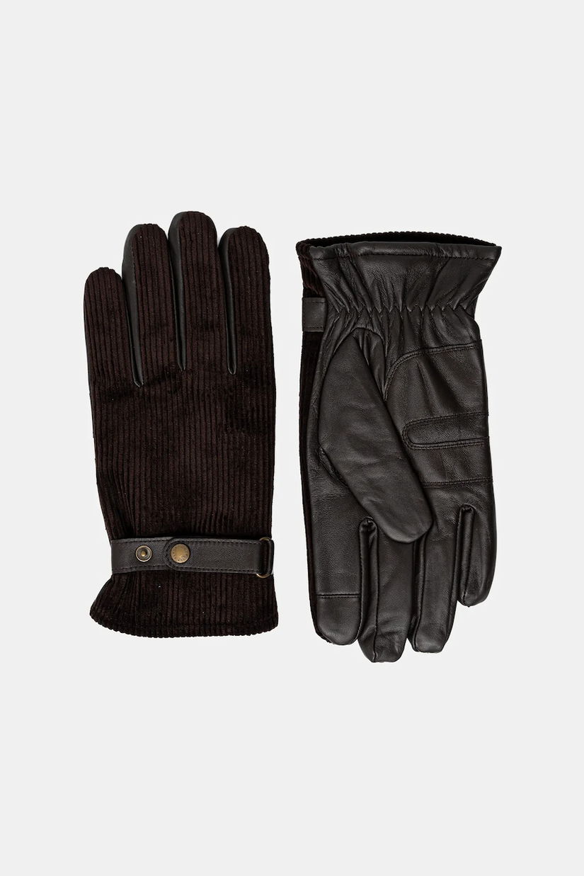 Barbour mănuși de piele culoarea maro, MGL0137