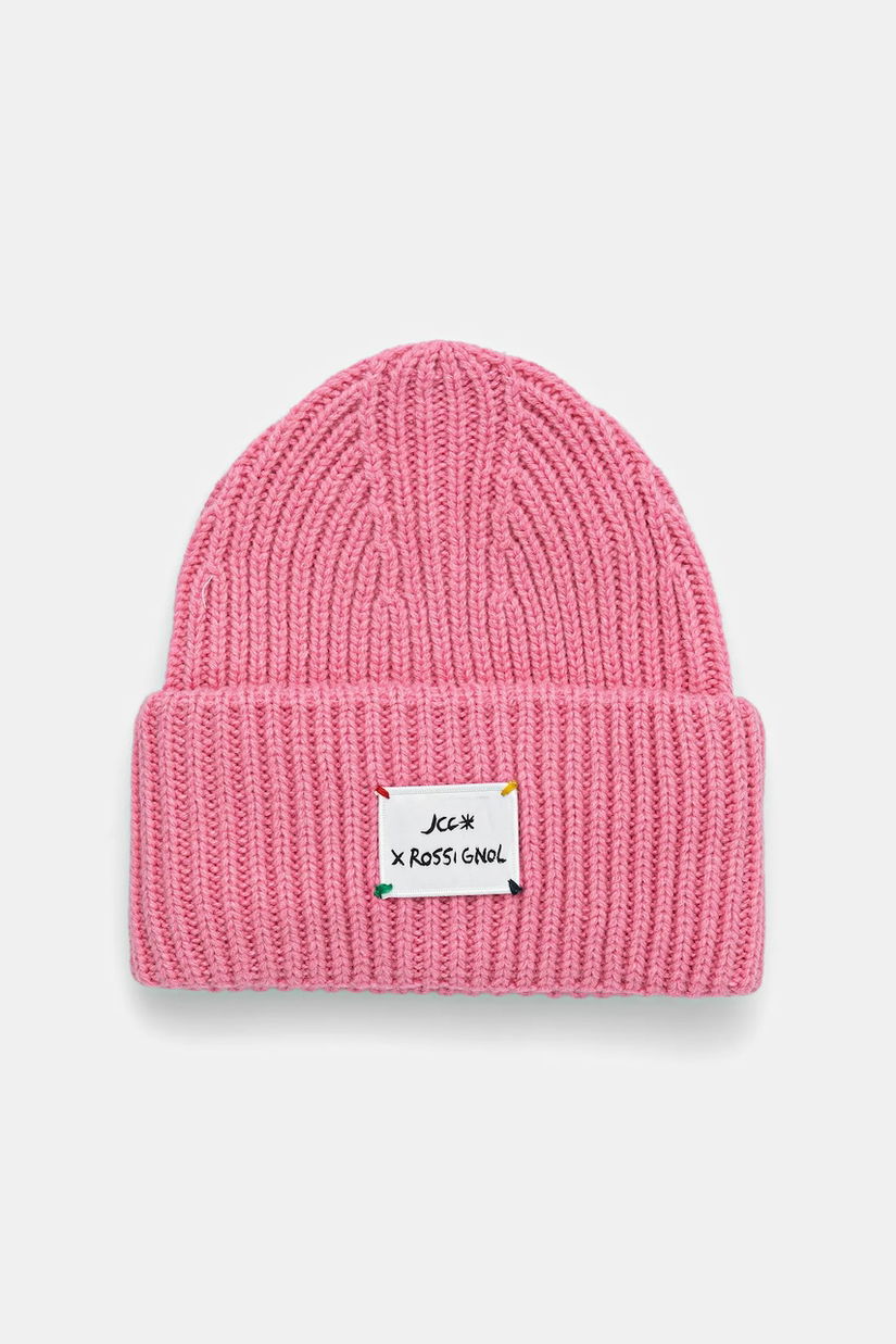 Rossignol căciulă din amestec de lână culoarea galben, din tricot gros, RLMWH16U