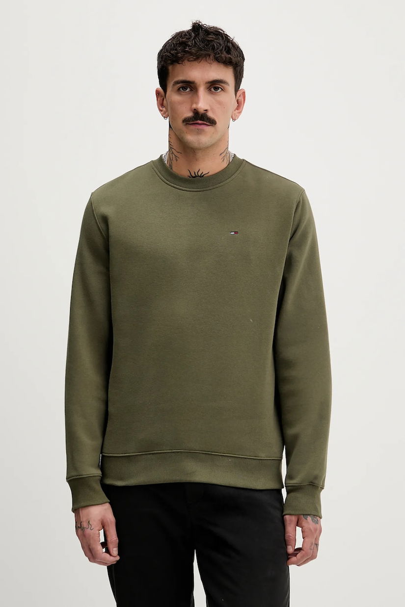 Tommy Jeans bluză culoarea bej, uni, DM0DM20741