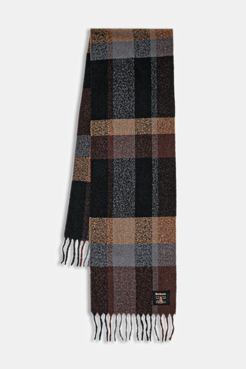 Barbour fular culoarea verde, cu imprimeu, USC0391