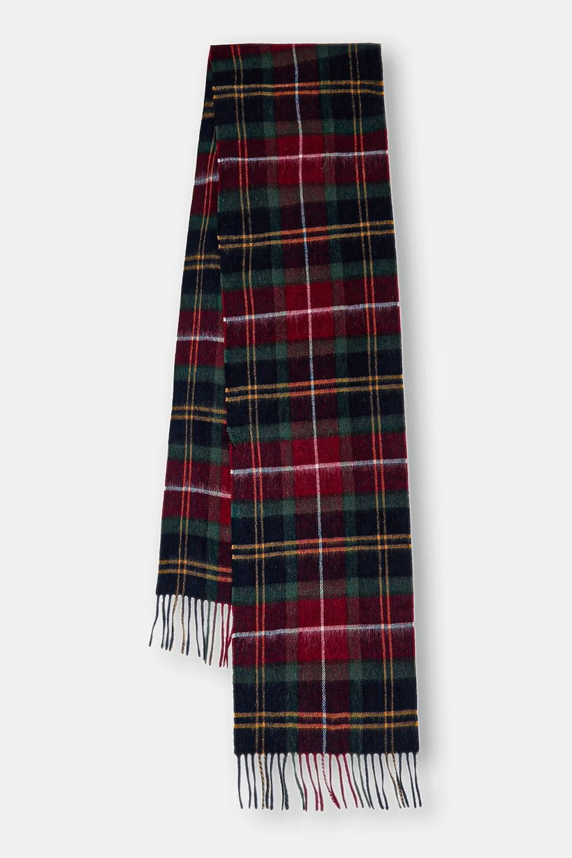 Barbour esarfa de lana culoarea gri, modelator