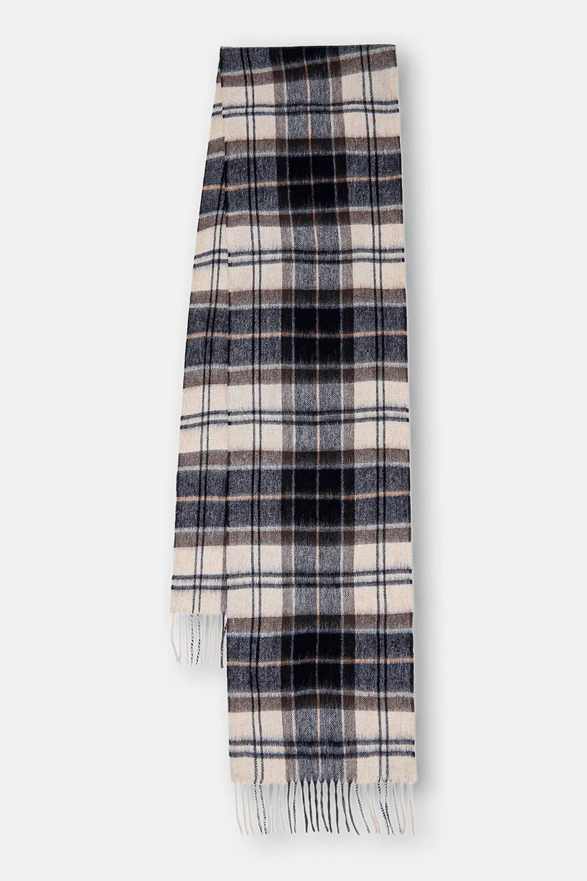 Barbour esarfa de lana culoarea gri, modelator