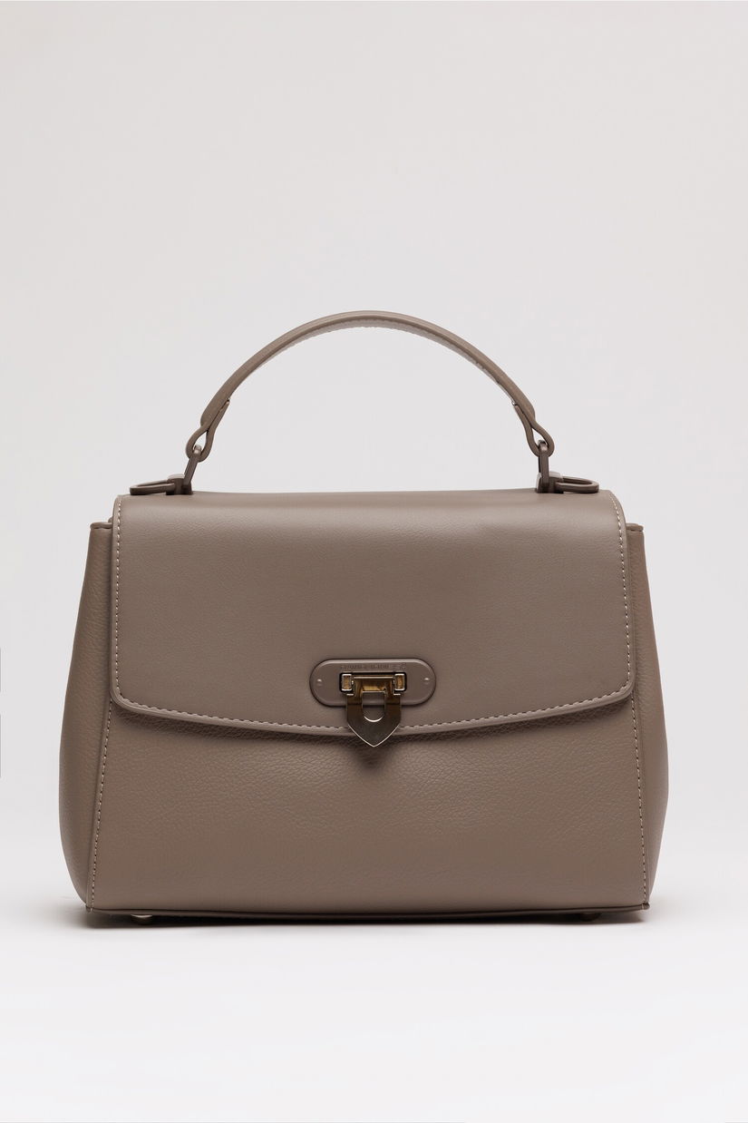 Geanta gri din piele ecologica cu model structurat