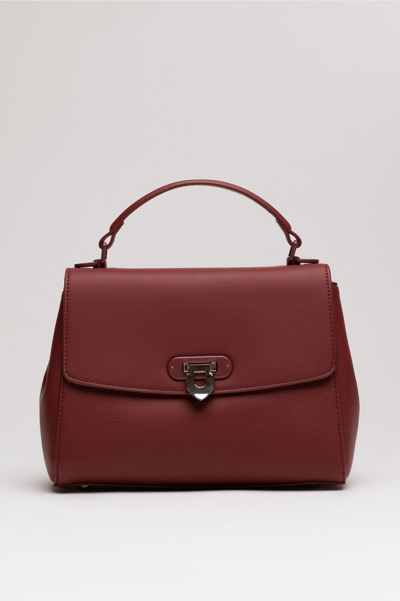 Geanta bordo din piele ecologica cu model structurat