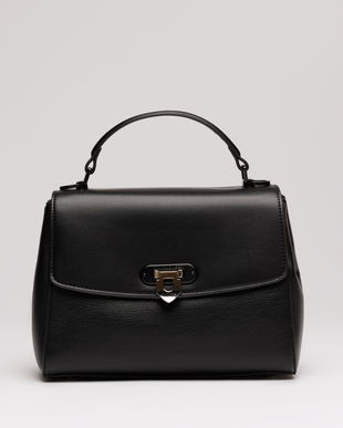 Geanta neagra din piele ecologica cu model structurat