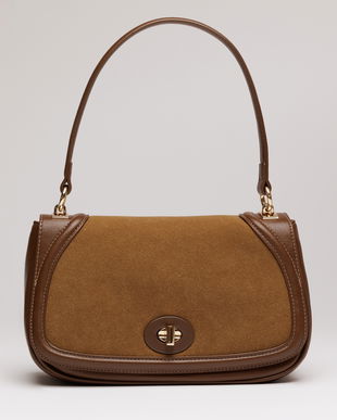 Geanta maro inchis din piele ecologica cu maner rotund