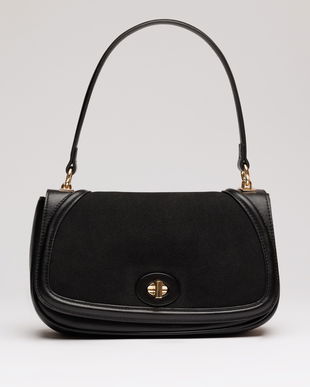 Geanta neagra din piele ecologica cu maner rotund