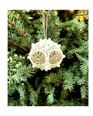 Globulet Alb pentru Brad de Craciun