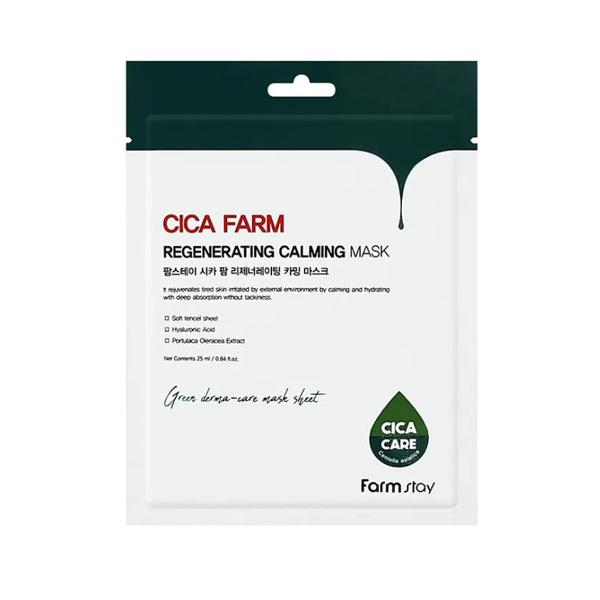 Masca Faciala cu Extract de Centella Asiatica - FarmStay Cica Farm Regeneration Calming Mask, 25 ml
