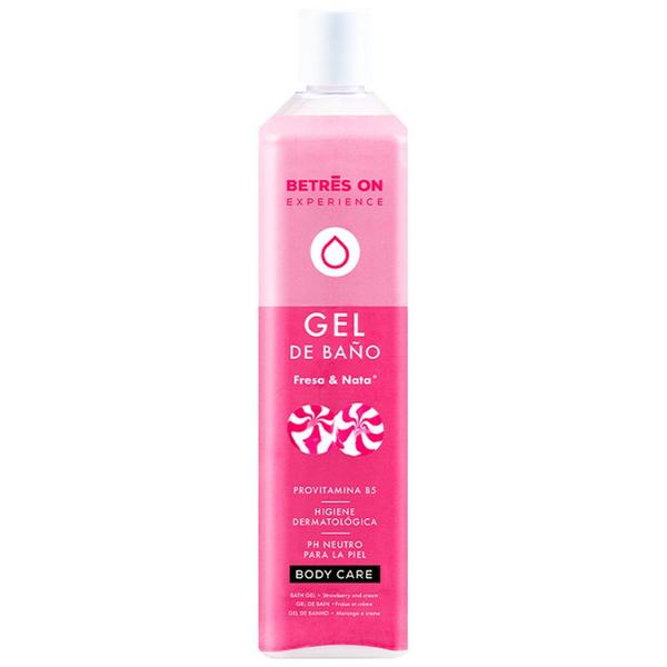 Gel de Dus cu Aroma de Capsuni si Frisca - Betres ON Gel de Bano Fresa &amp; Nata Provitamina B5 Body Care, 750 ml