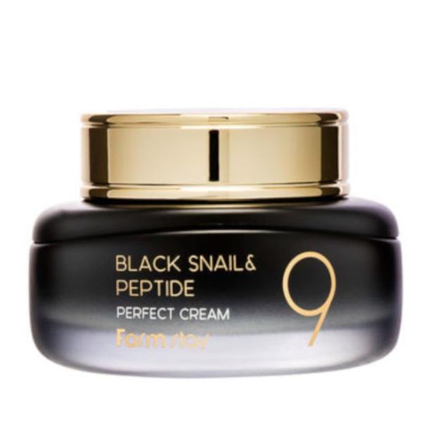 Crema Ultra Hidratanta cu Extract de Melc Negru si Peptide - Farmstay Black Snail &amp; Peptide 9 Perfect Cream, 55 ml