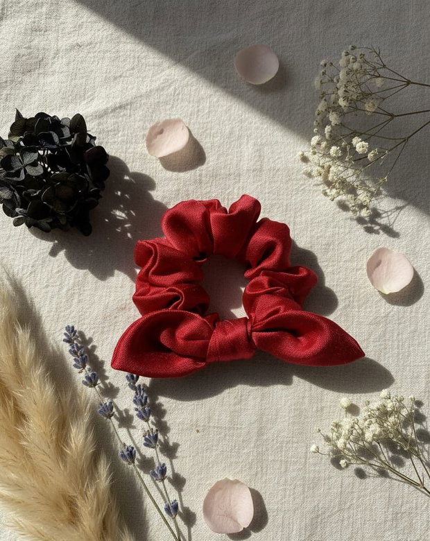 Elastic de Păr Elegant din Mătase Dupion/ scrunchie