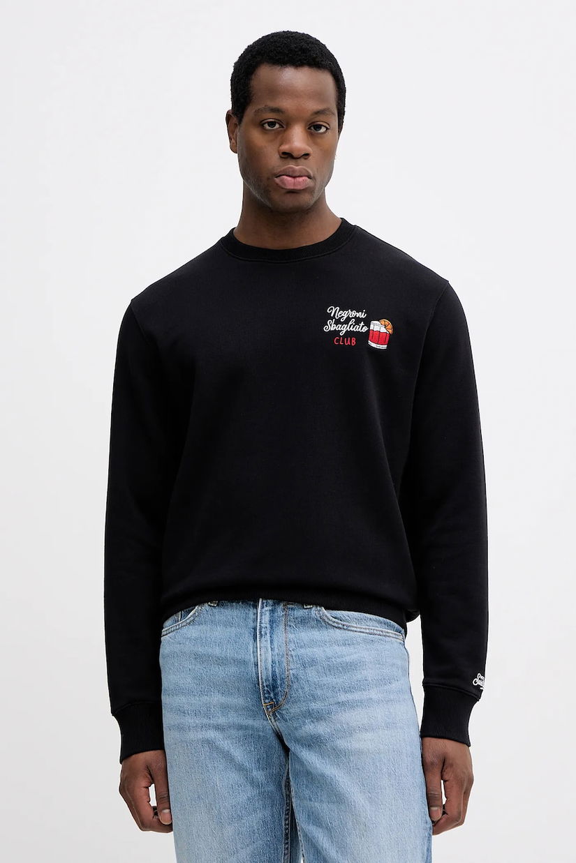 MC2 Saint Barth hanorac de bumbac culoarea negru, neted, SOH0008