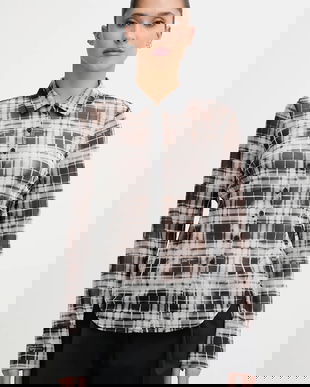 Karl Lagerfeld Jeans camasa culoarea gri, cu guler clasic, regular, B1W11033