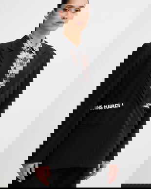 Karl Lagerfeld Jeans sacou culoarea negru, un singur rand de nasturi, neted, B1W14024