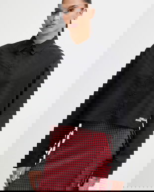 Karl Lagerfeld Jeans camasa din bumbac culoarea negru, cu guler clasic, regular, B1W11027