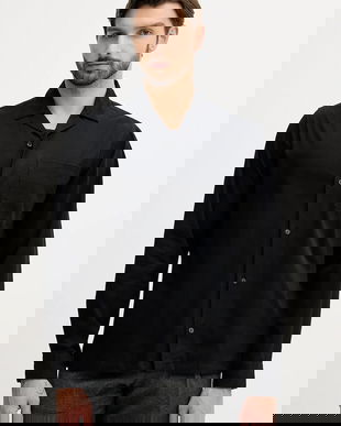 Lindbergh cămașă culoarea negru, regular, 30.225070