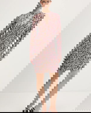 Karl Lagerfeld Jeans rochie culoarea roz, mini, mulata, B1W13046