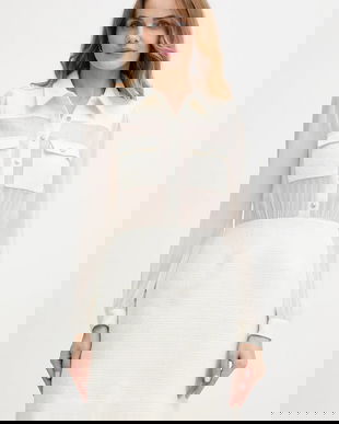 Morgan rochie culoarea bej, mini, drept, RTWINA