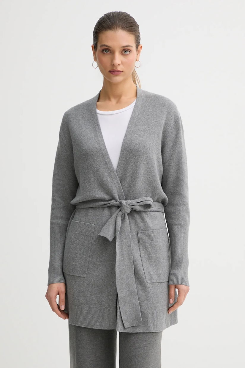 Joop! cardigan cu amestec de mătase culoarea gri, 30048479