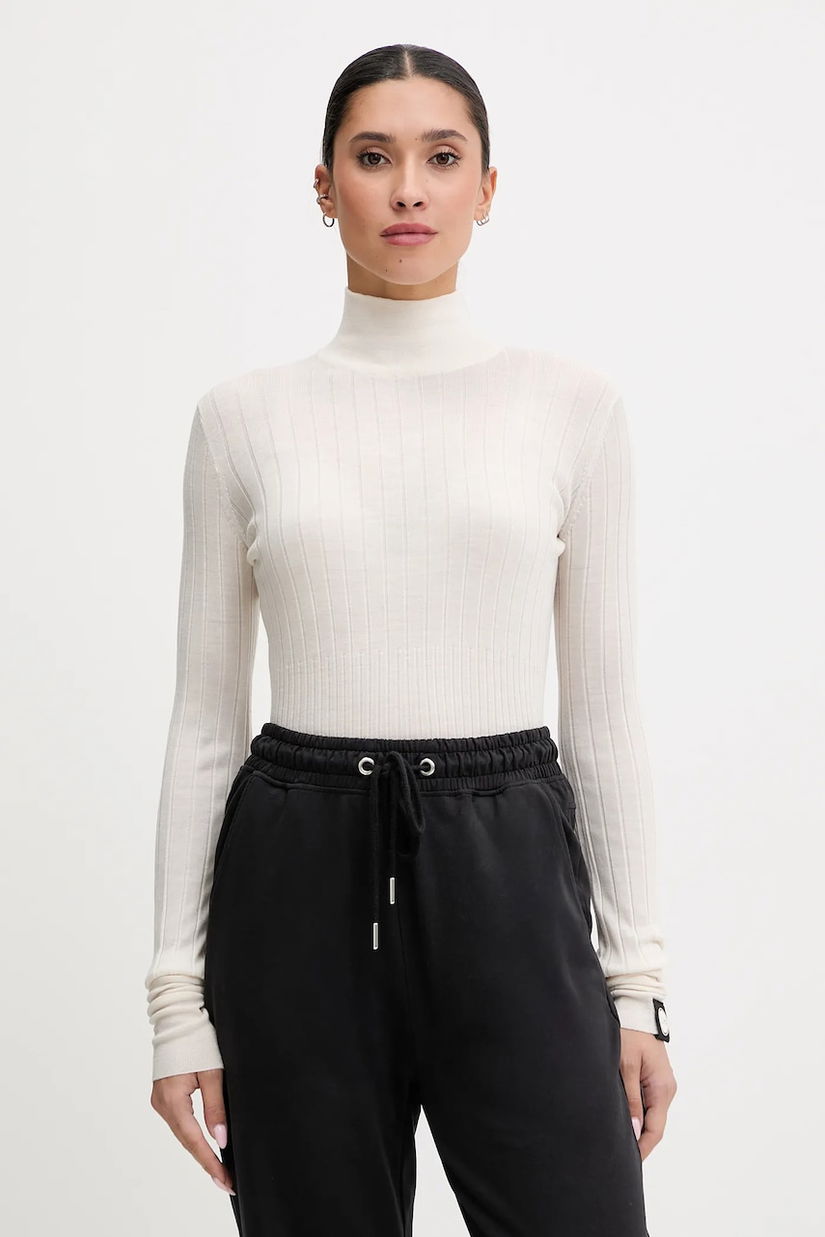 Colmar pulover de lana culoarea bej, light, cu turtleneck, 7907.2ZP