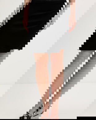 Karl Lagerfeld Jeans fusta culoarea negru, mini, creion, B1W12022