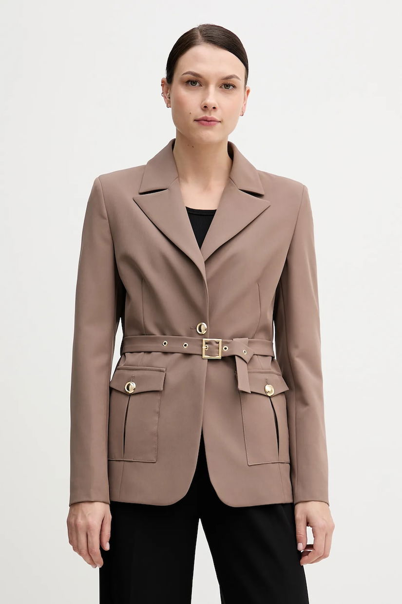 Gaudi sacou culoarea bej, un singur rand de nasturi, neted, 521FD35023