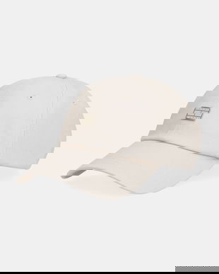 Tommy Jeans șapcă de baseball din bumbac culoarea bej, AW0AW18096