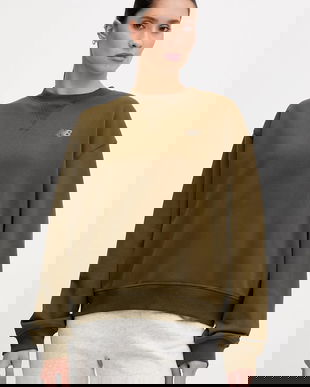 New Balance hanorac de bumbac culoarea verde, neted, WT41500WDL