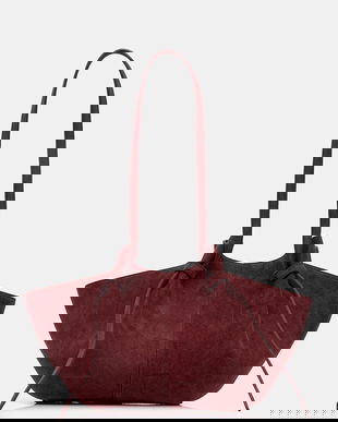 Yuzefi geanta de mana din piele intoarsa MOCHI culoarea bordo, YUZCO-HB-MO-S024