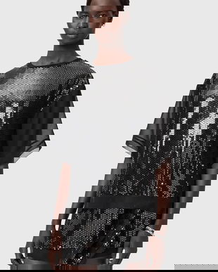 AllSaints bluza culoarea negru, modelator, W051PD