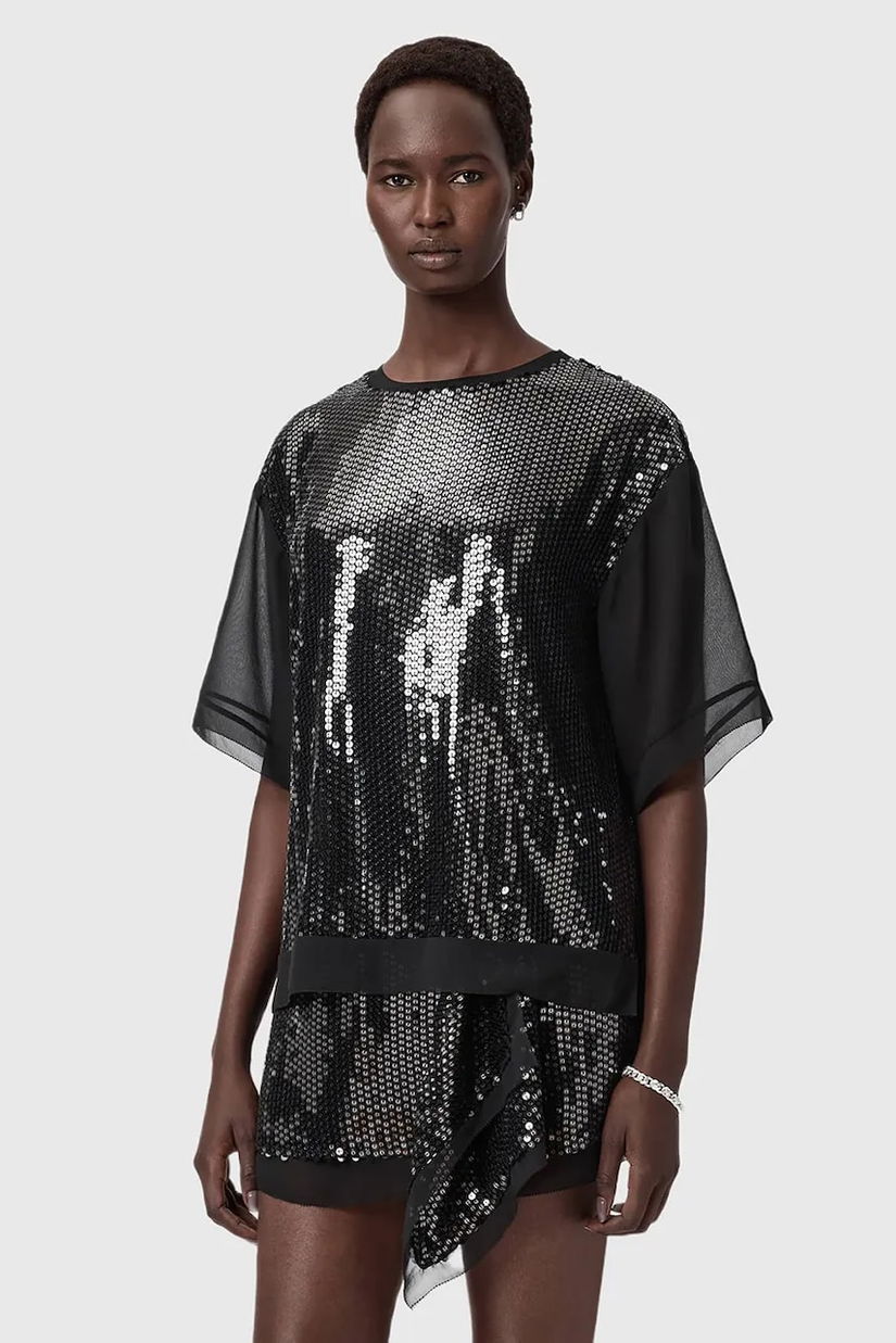 AllSaints bluza culoarea negru, modelator, W051PD