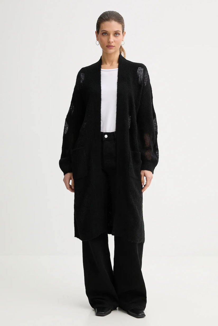 United Colors of Benetton pulover din amestec de lână culoarea negru, 18L4EN00J