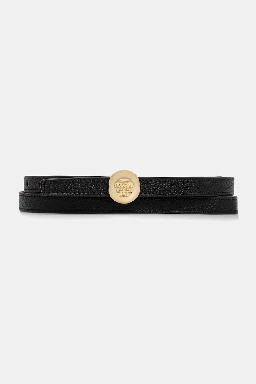Tory Burch curea de piele cu doua fete Romy Reversible culoarea negru, 175052-002