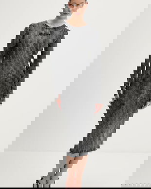 Karl Lagerfeld Jeans rochie culoarea gri, midi, mulata, B1W13055