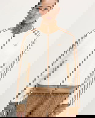 adidas Originals bluză din velur Velour culoarea bej, neted, KR0062