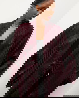 Answear.LAB sacou culoarea bordo, desfacut, modelator