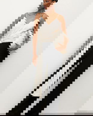 Answear.LAB salopeta culoarea alb, cu decolteu in v