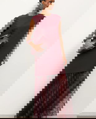 Answear.LAB rochie culoarea bordo, mini, drept