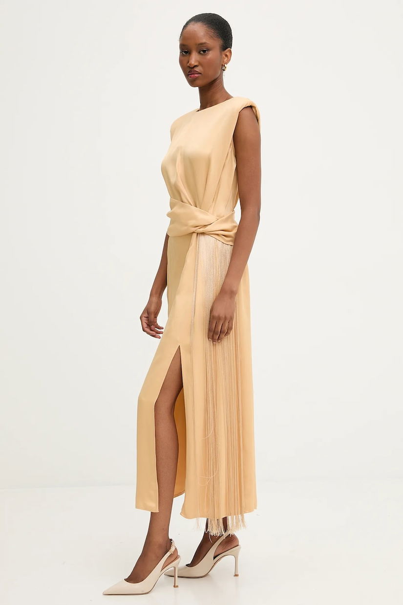 Answear.LAB rochie culoarea galben, midi, evazati