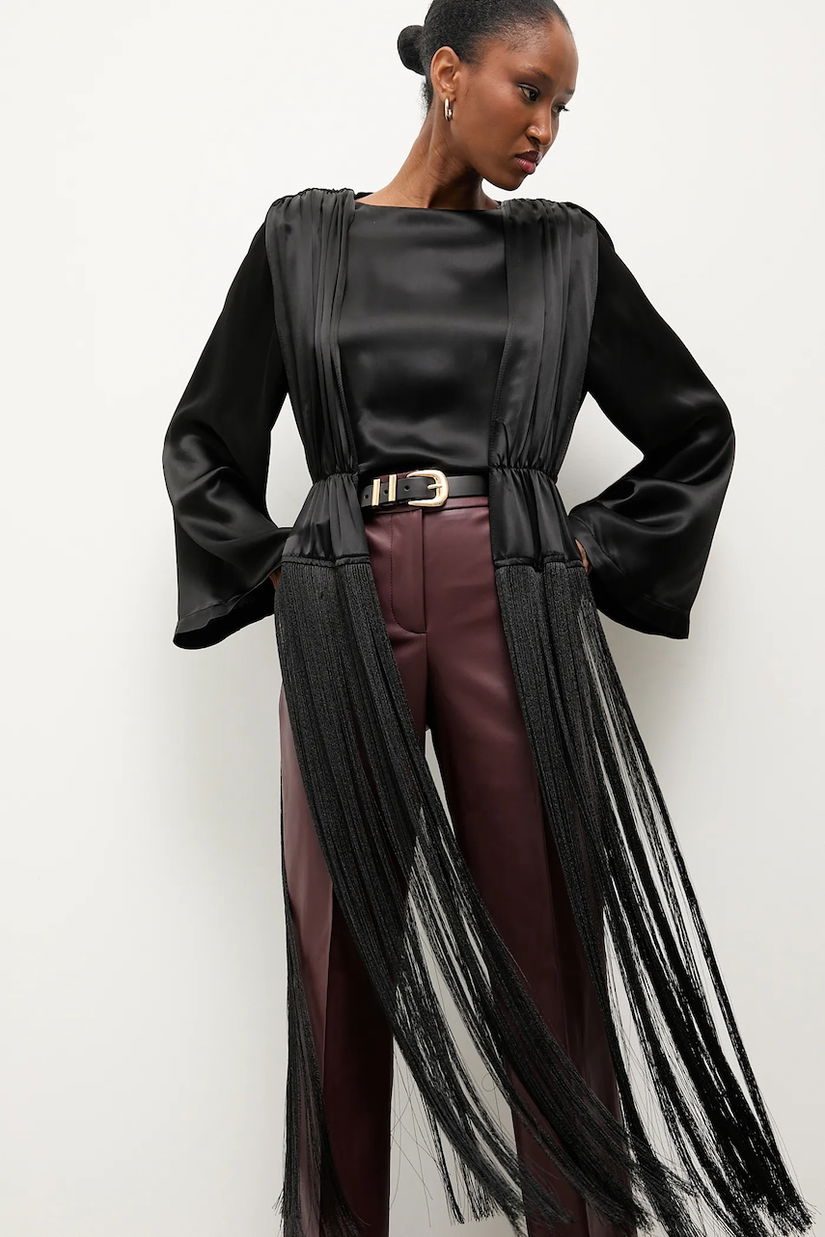 Answear.LAB bluza culoarea negru, neted