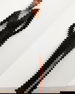 Answear.LAB rochie culoarea negru, maxi, mulata